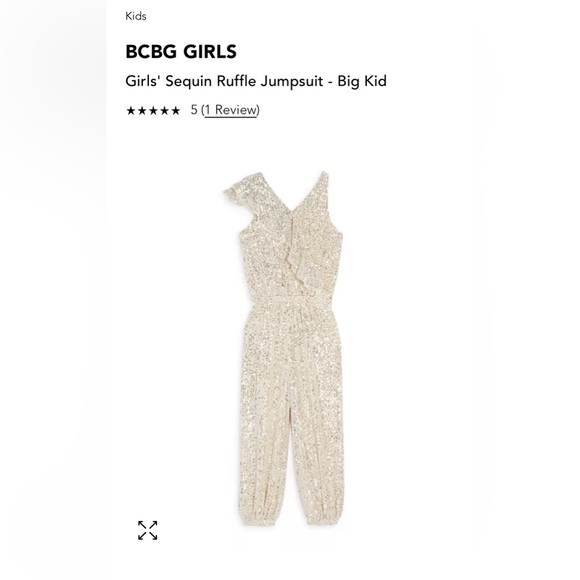 BCBG Girls Sequin Ruffle Jumpsuit (Big Kids), size 16. - Picture 1 of 14